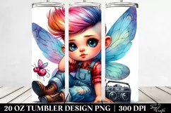 Vibrant Baby Fairy Drawing Tumbler Product Image 2