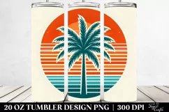 Retro Tropical Tree Sun Clipart | 20 oz Tumbler Product Image 2
