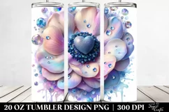 Glossy Anemone Heart Watercolor Splash | 20 oz Tumbler Product Image 2