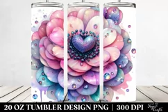 Glossy Anemone Heart Watercolor Splash | 20 oz Tumbler Product Image 2