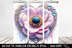 Glossy Anemone Heart Watercolor Splash | 20 oz Tumbler Product Image 2