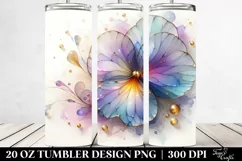 Abstract Pastel Shiny Pansy, Transparent 20 Oz Tumbler Product Image 2
