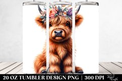 Vibrant Baby Highlandcow Drawing Tumbler Product Image 2