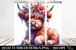 Vibrant Baby Highlandcow Drawing Tumbler Product Image 2