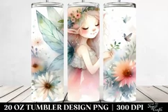 Whimsical Watercolor Fairy Canvas Edges | 20 oz Tumbler Product Image 2
