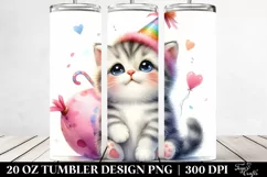 Cute Baby Cat with Party Hat | 20 oz Tumbler Product Image 2