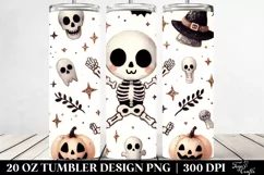 Retro Halloween Skeleton Glitter | 20 oz Tumbler Product Image 2