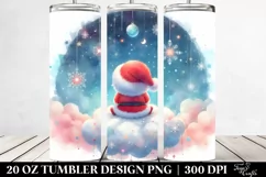 Santa View from Behind with Snowflakes | 20 oz Tumbler Product Image 2