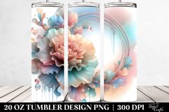 Abstract Pastel Shiny Carnation, Transparent 20 Oz Tumbler Product Image 2