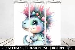 Baby Dinosaur with Christmas Decorations 20 Oz Tumbler Product Image 2