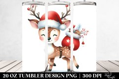 Whimsical Deer with Santa Hat Clipart Product Image 2