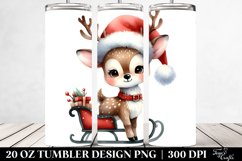 Whimsical Deer with Santa Hat Clipart Product Image 2