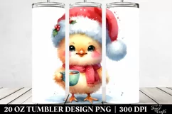 Expressive Baby Watercolor Chicken PNG Product Image 2