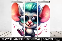 Baby Mouse Dancing Watercolor 20 Oz Tumbler Product Image 2