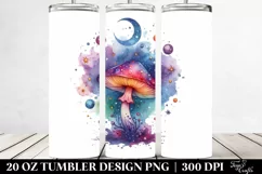 Colorful Celestial Mushroom Clipart, Transparent 20 Oz Product Image 2