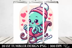 Cute Baby Octopus in Sleigh 20 Oz Tumbler Product Image 2