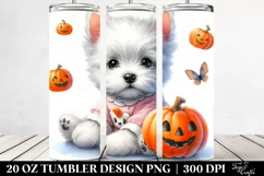 Expressive Baby Watercolor West Highland White Terrier PNG Product Image 2