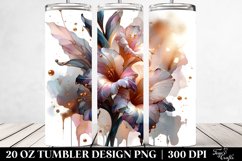Glossy Gladiolus Watercolor Splash | 20 Oz Tumbler Product Image 2