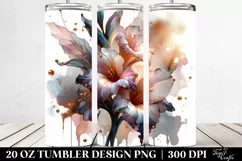 Glossy Gladiolus Watercolor Splash | 20 Oz Tumbler Product Image 2