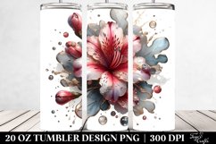 Glossy Azalea Watercolor Splash | 20 Oz Tumbler Product Image 2