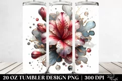 Glossy Azalea Watercolor Splash | 20 Oz Tumbler Product Image 2