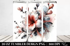 Glossy Azalea Watercolor Splash | 20 Oz Tumbler Product Image 2