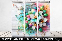 20 Oz Tumbler Sublimation | Colorful Jasmine with Floral Product Image 2