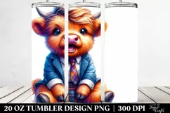 Cute Baby Highlandcow Excited, Transparent 20 Oz Tumbler Product Image 2