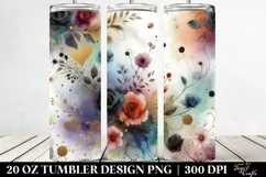 Watercolor Black Roses Gold Insertions | 20 oz Tumbler Product Image 2