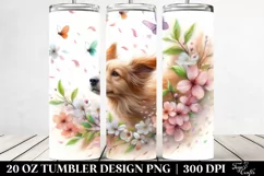 Tumbling Dog with Spring Petals | 20 Oz Tumbler Product Image 2