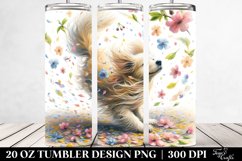 Tumbling Dog with Spring Petals | 20 Oz Tumbler Product Image 2