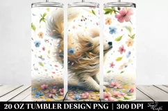 Tumbling Dog with Spring Petals | 20 Oz Tumbler Product Image 2