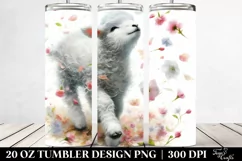 20 Oz Tumbler Sublimation | Spring Petals Lamb Tumbling in Product Image 2