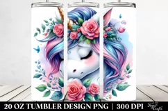 Cute Unicorn Expressive Face | 20 oz Tumbler Product Image 2