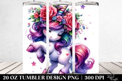 Cute Unicorn Expressive Face | 20 oz Tumbler Product Image 2