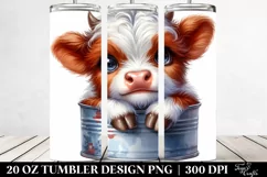 Cute Baby Highland Cow with Big Eyes, Transparent 20 Oz Product Image 2