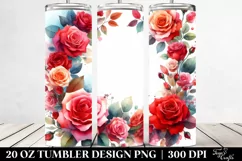 Vibrant Abstract RED ROSES | 20 Oz Tumbler Product Image 2