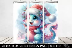 Excited Pastel Dragon with Santa Hat 20 Oz Tumbler Product Image 2