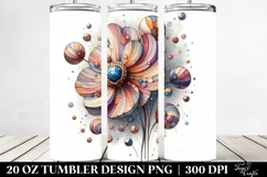 Abstract Stained Anemone Summer 20 Oz Tumbler Product Image 2