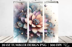 Abstract Pastel Anemone, Transparent 20 Oz Tumbler Product Image 2