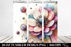 Abstract Pastel Anemone, Transparent 20 Oz Tumbler Product Image 2