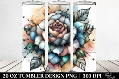 Stained Rose Watercolor Splash | 20 Oz Tumbler Product Image 2