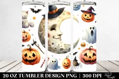 Watercolor Funny Halloween Moon 20 Oz Tumbler Product Image 2