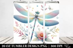 Colorful Pastel Dragonflyfloral | 20 Oz Tumbler Product Image 2