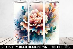Abstract Pastel Wooden Carnation, Transparent 20 Oz Tumbler Product Image 2