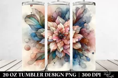 Abstract Pastel Wooden Carnation, Transparent 20 Oz Tumbler Product Image 2