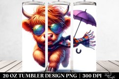 Cute Highlandcow Goofy Umbrella | 20 oz Tumbler Product Image 2