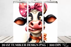 Crazy Funny Cow Portrait with Goofy Smile | 20 Oz Tumbler Product Image 2