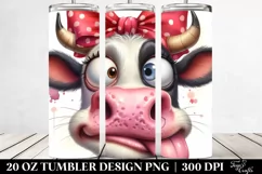 Crazy Funny Cow Portrait with Goofy Smile | 20 Oz Tumbler Product Image 2
