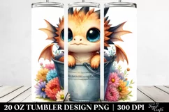 Cute Baby Dragon Bucket | 20 oz Tumbler Product Image 2